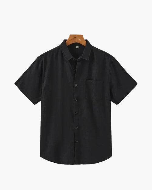 Cape Harbor Linen Shirt – Midnight Black
