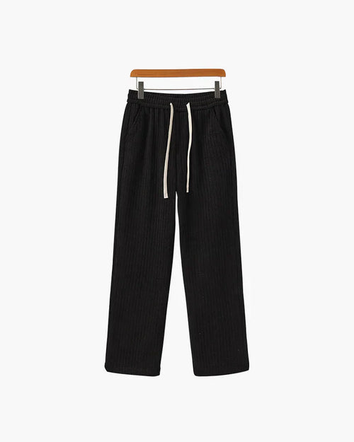 Roman Crest Trousers – Midnight Black